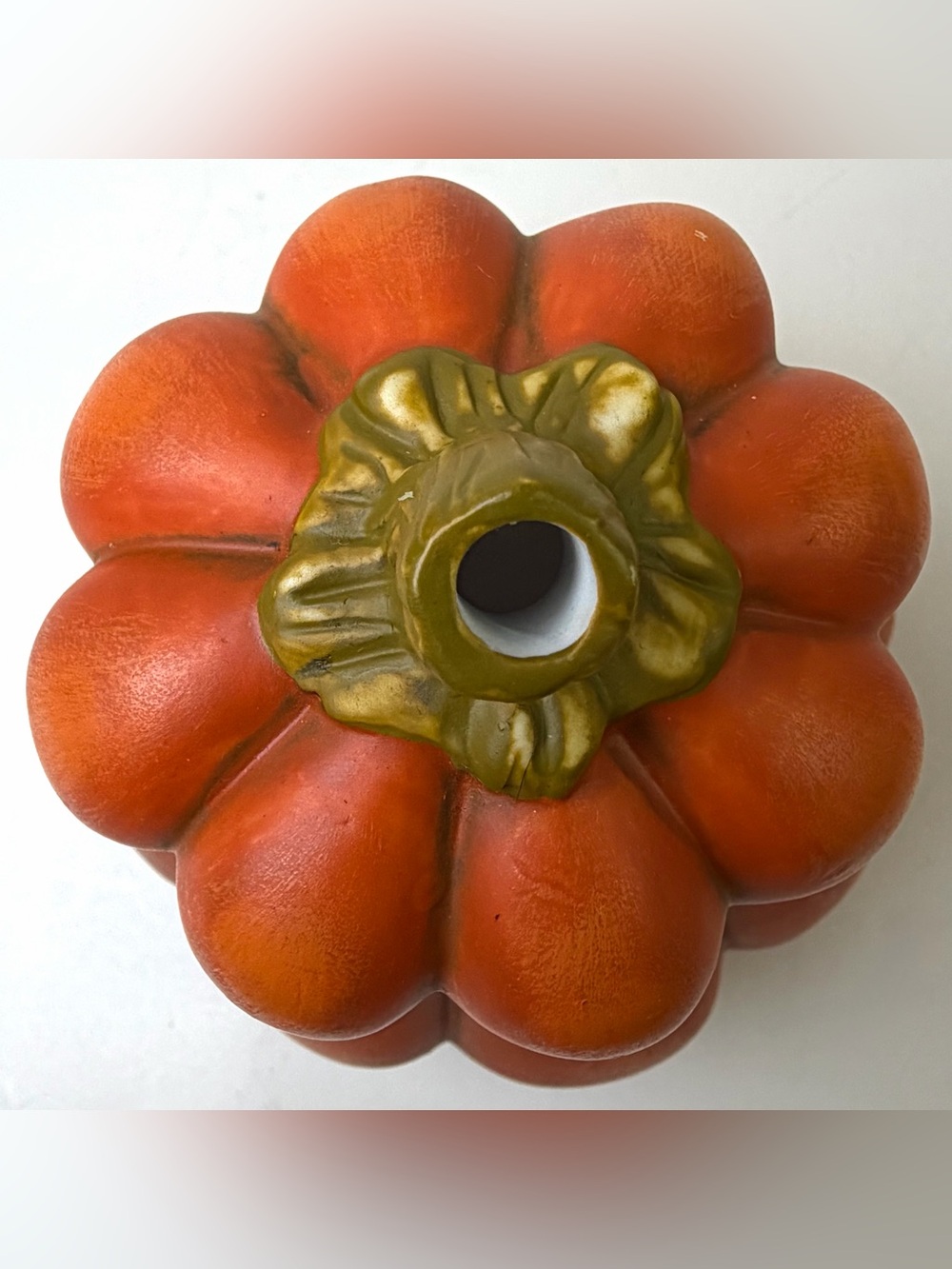 Ceramic Jack O Lantern Pumpkin Tealight Candle Holder Halloween Decor 7” - Picture 9 of 12